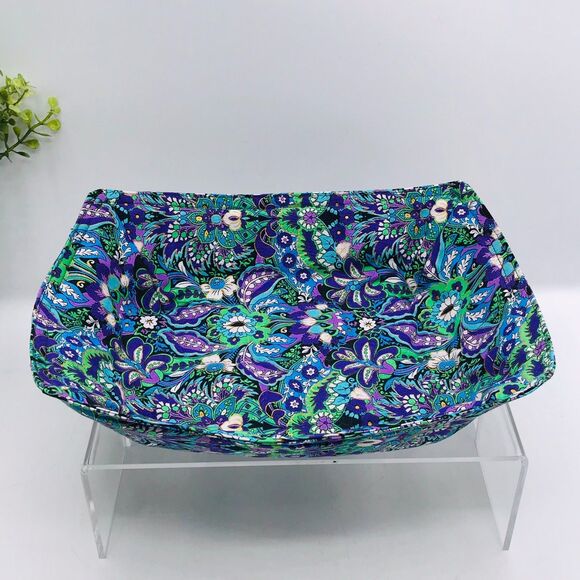 Microwave Takeout Container Cozy! Cozy For Takeout Purple Green Paisley Print - Picture 1 of 5